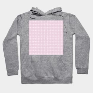 White tiny flowers stitches on pink Hoodie